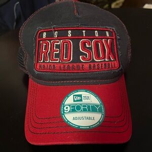 New Era Red and Black Boston Red Sox Adjustable Cap